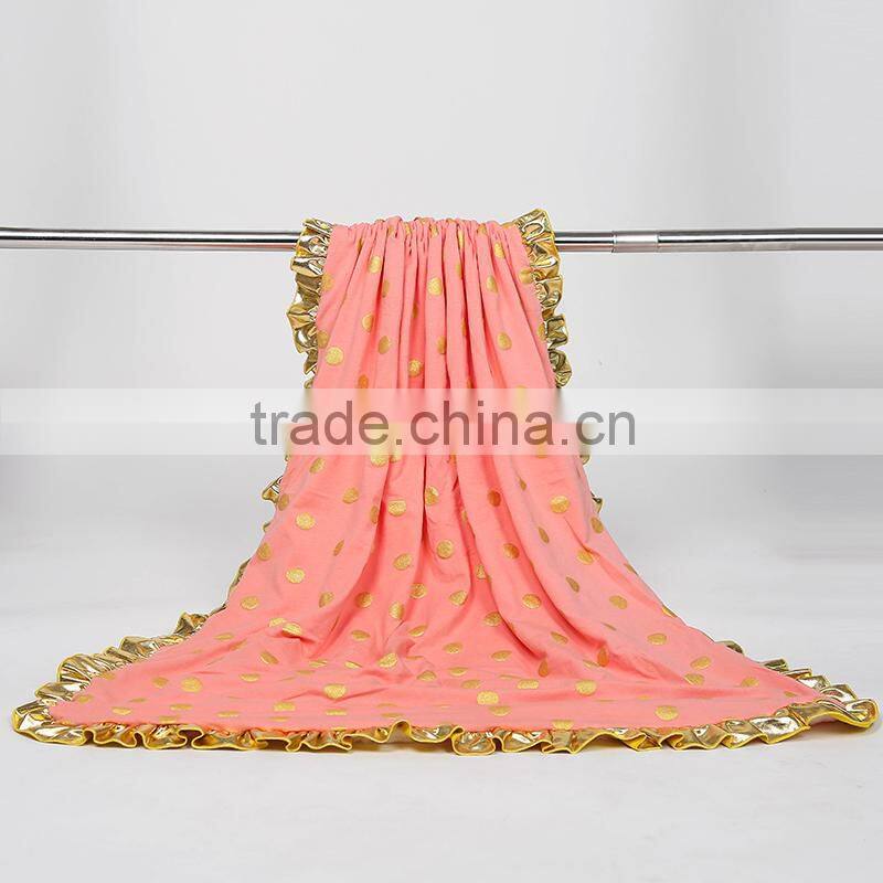 gold dot blankets 2015 hot selling polka baby blanket