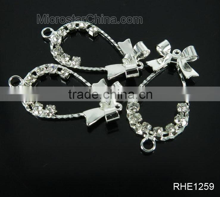 Fashion design crystal charms rhinestone connector for bikini