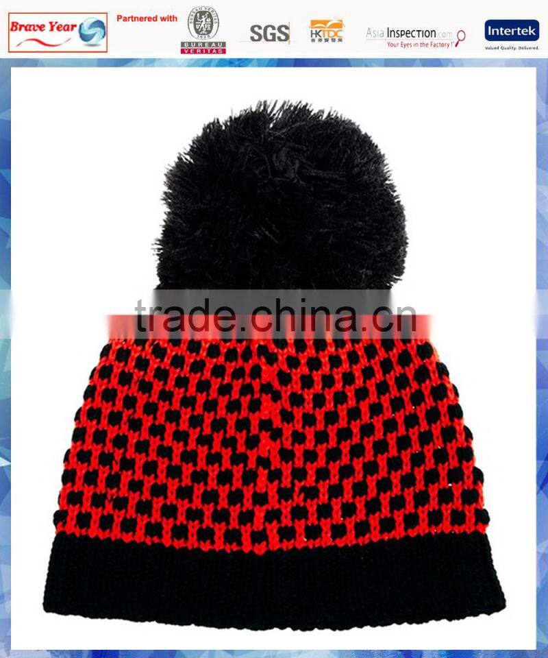 Textured Knit women cotton beanie/cotton hat beanie/Cotton Pom Beanie