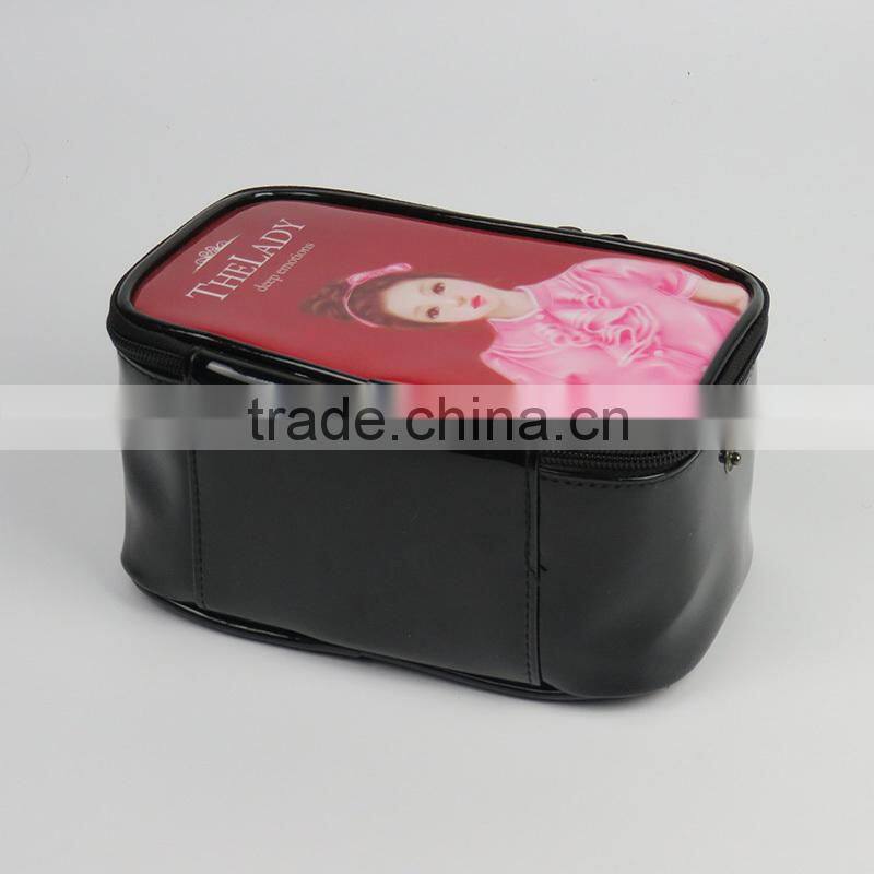 Two Zipper Custom Eco-friendly Beauty Travel bag cosmetic makeup bag