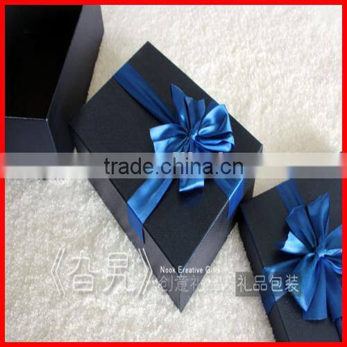 2014 Hot Selling New Fashion black paper lurxury Gift Custom man Tie Boxes Packaging wholesale