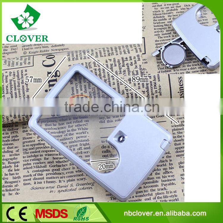 Portable 1 led card high power magnifying glass with light