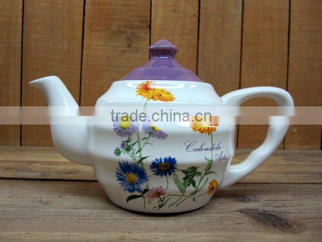 Competitive Unique Ceramic Material Teapot with Decal