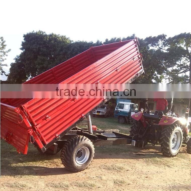 Tanzania hot selling 7CX-5T 5 ton Hydraulic Tipping Trailer for 50-75HP tractor