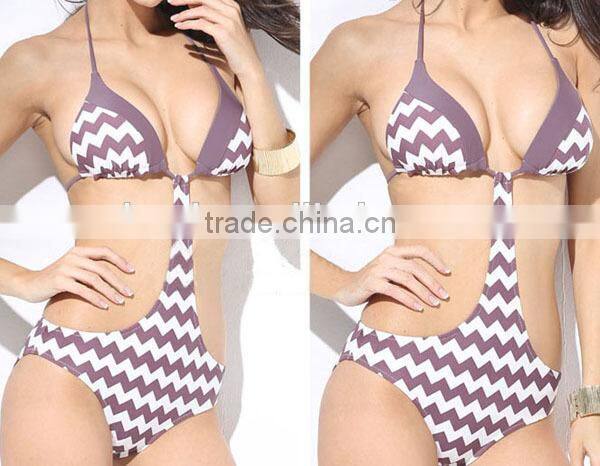 The latest chevron USA bikini swimwears, sexy one piece swimsuit