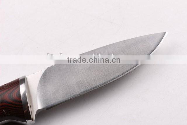 OEM wood outdoor multi military knife with fire starter and whistle