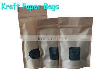 Side gusset square bottom zipper pouch with window