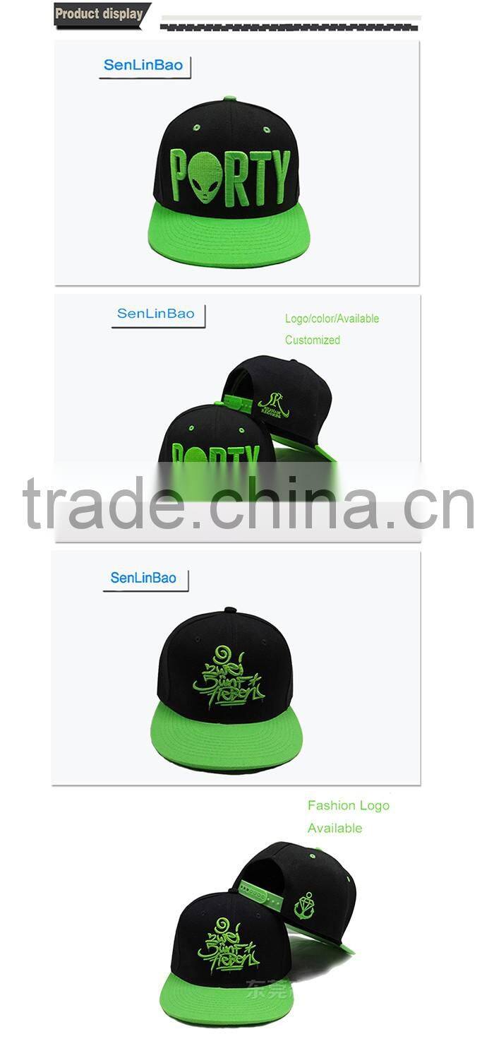 3D embroidered logo outdoor snapback hats/cotton snapback caps
