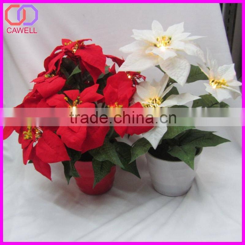 wholesale artifiical poinsettia led flower light