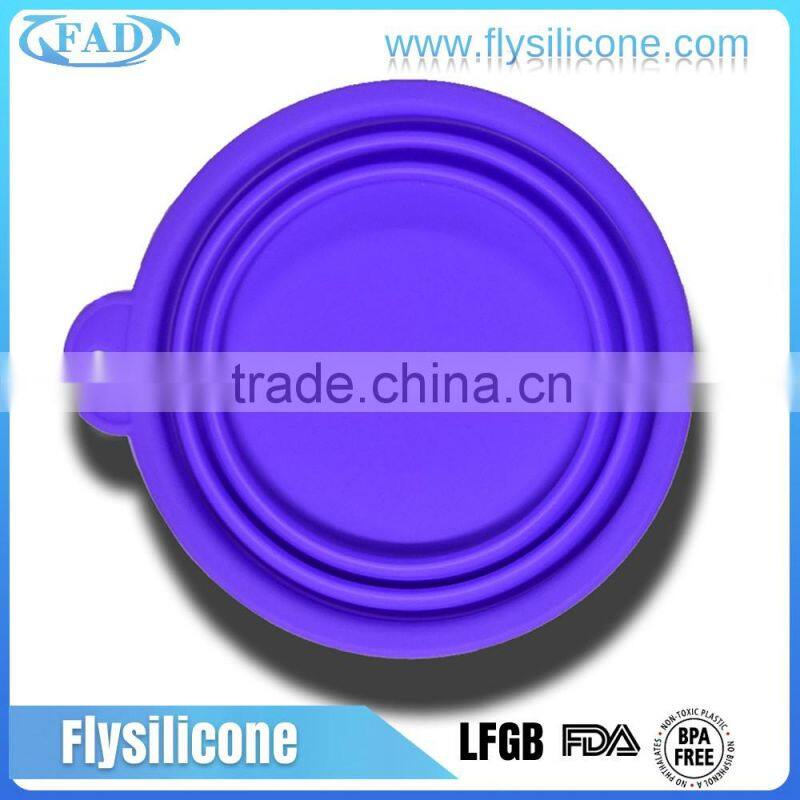 BPA free collapsible silicone pet travel bowl printing logo dog bowl