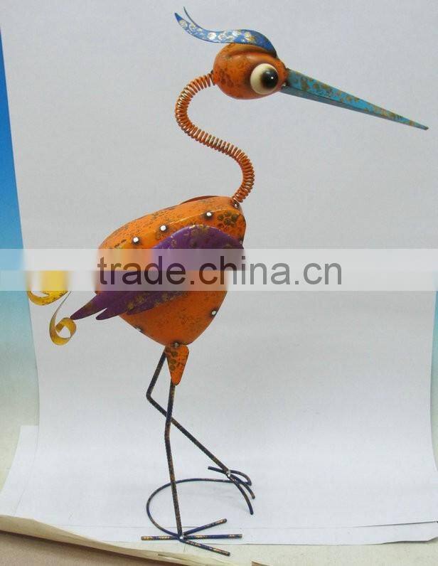 China supplier painted large metal crane statue garden ornament