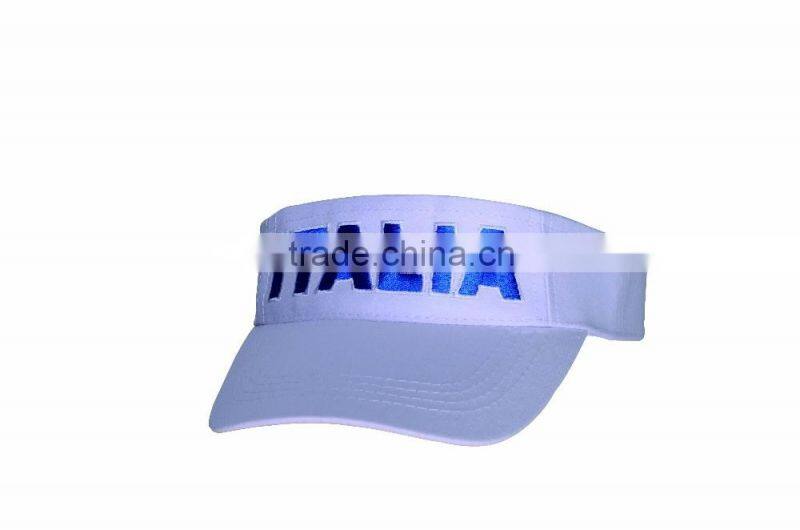 3D embroidery peak 100% cotton twill custom sun visor for promotion