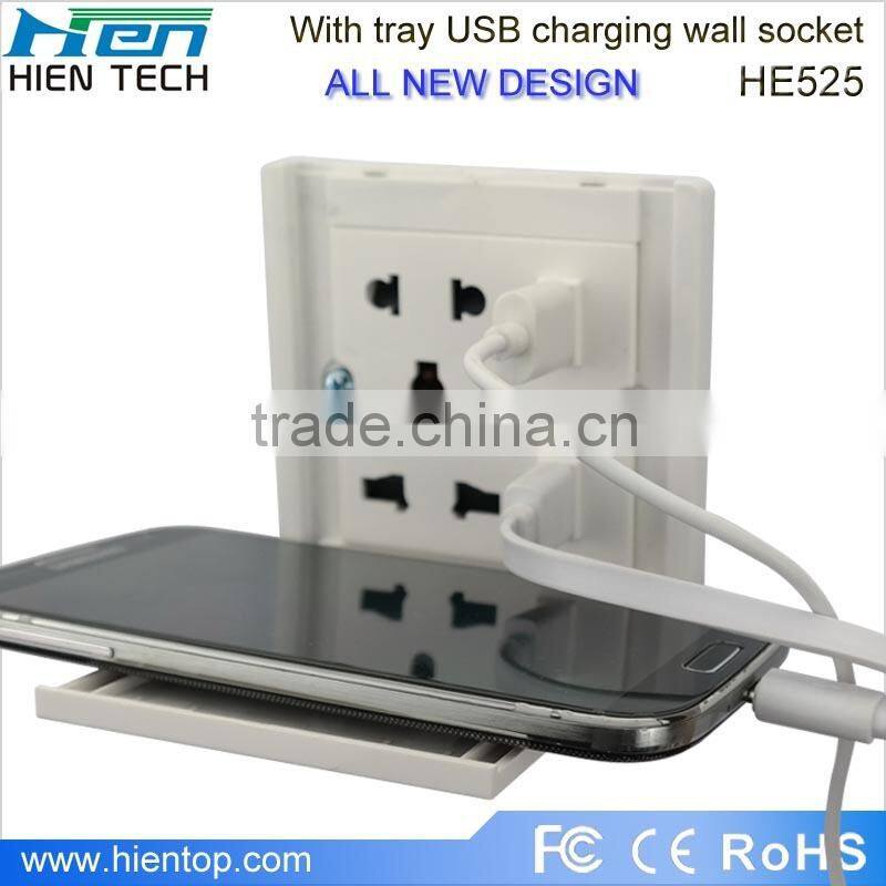 Public commercial using wall socket USB light socket with 2 USB ports