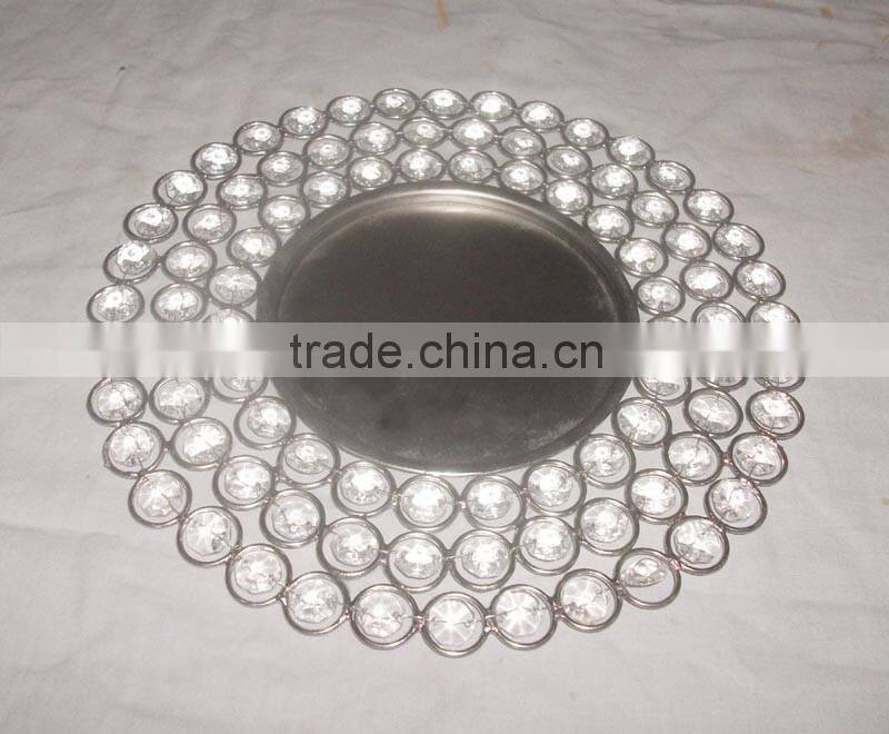 Crystal charger plate, wedding charger plate