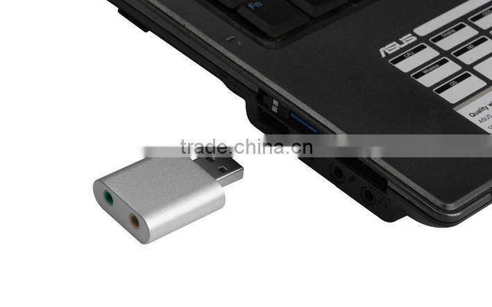 New Aluminum alloy 3.0 USB sound card headphones 3.5mm Jack converter