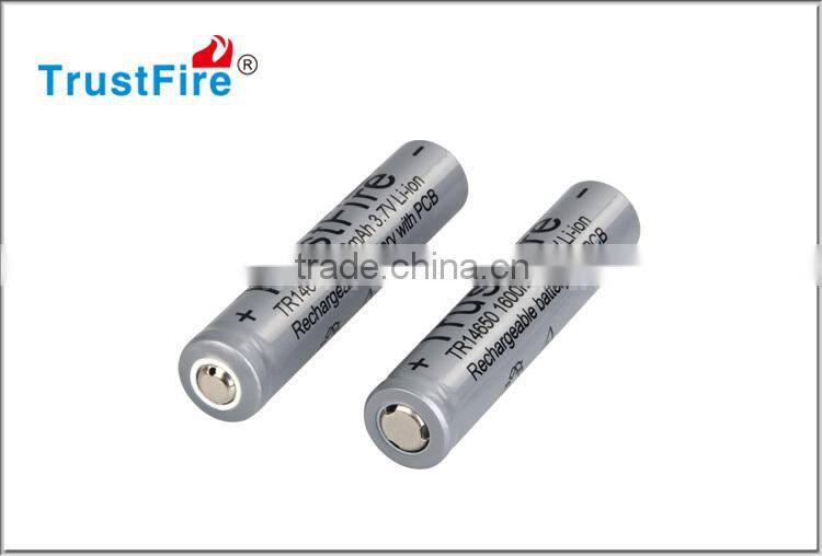 Trustfire factory original rechargeable battery 14650 3.7v rechargeable lithium-ion batteries,1600mah lithium polymer batteries