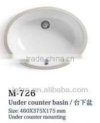 726 Hot selling Ceramic under counter basin