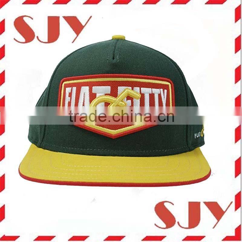 Two Tone Custom 3D Embroidrey Flat Brim Fitty Snapback Cap