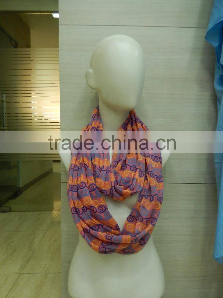 100% polyester printed Loop Infinity Scarves
