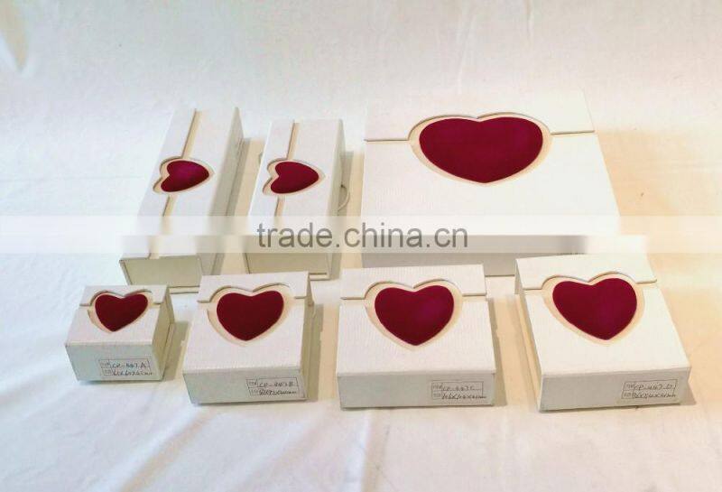 fashion & cheap heart style paper jewelry box box