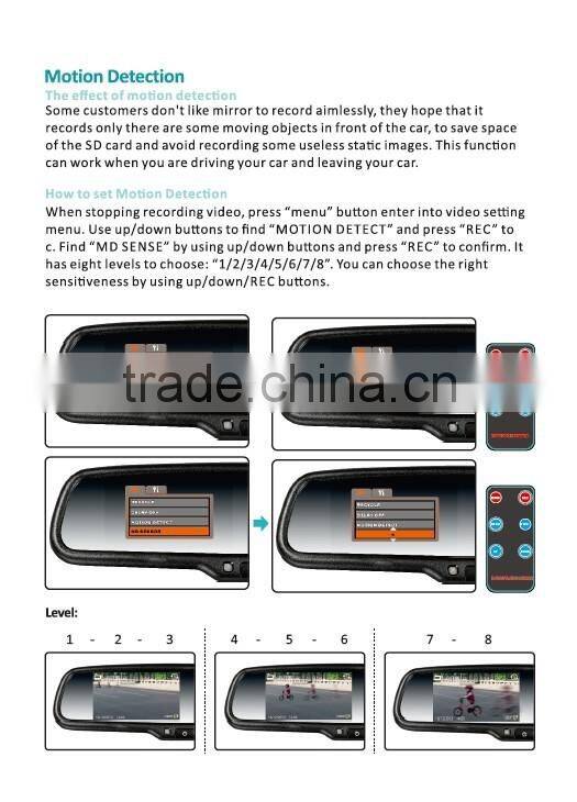 Germid latest 1080P DVR G-Sensor Bluetooth GPS Tracker in Rear View Mirror Monitor