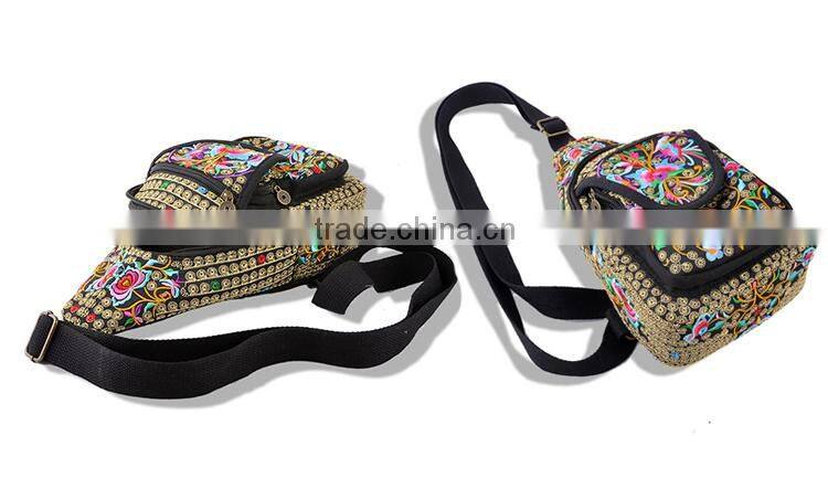 2016 Newest style multi waist pack embroidery shoulder bags for women