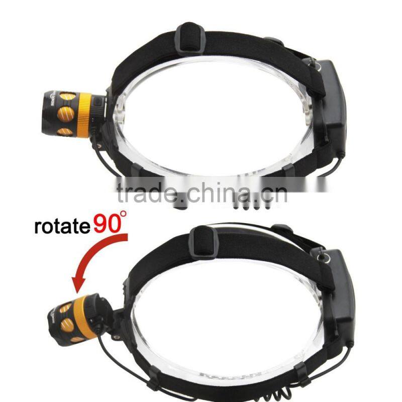 1200 Lumen LED Zoomable Headlamp Head Torch Light Bike Lamp Rechargeable Waterproof 18650 Battery For Camping