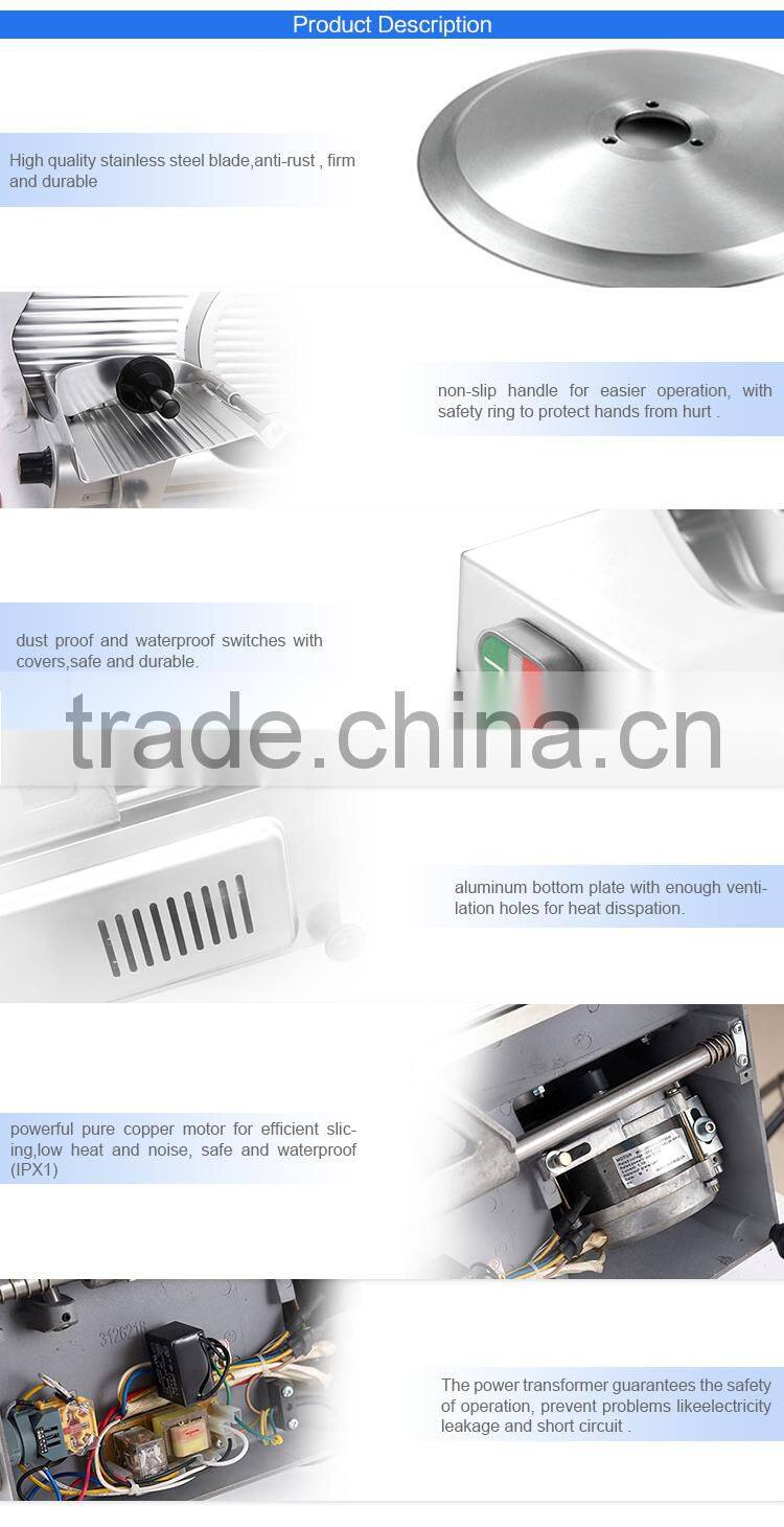 Semi-automatic meat slicer with 10" stainless steel blade
