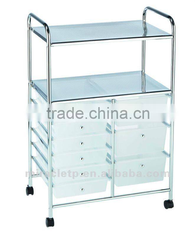9 PP Plastic White Storage Drawers Cart Organizer