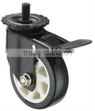 Heavy Medium Duty PVC Diamond Wheel With Double Brake