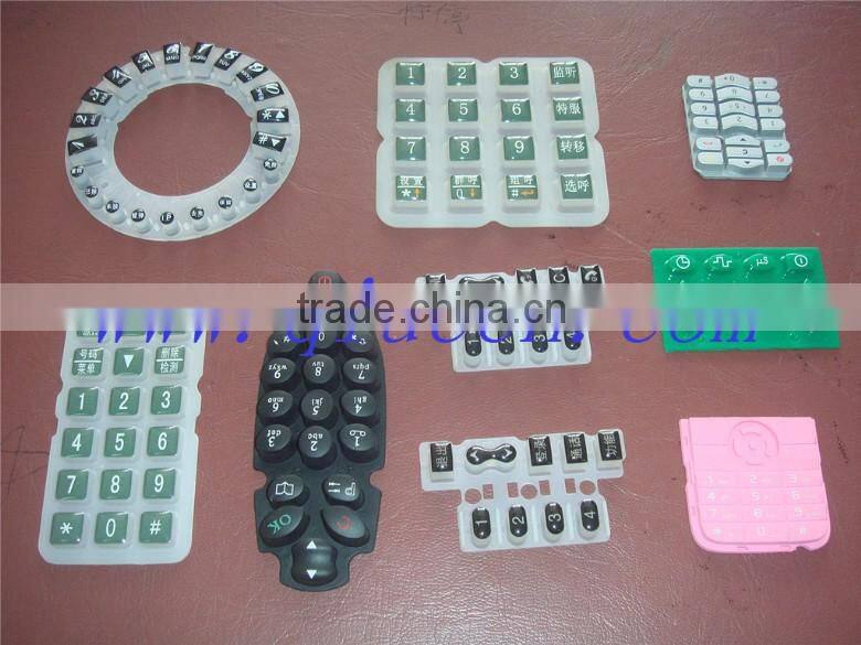Silicone Rubber Printed Keypad / Waterproof Membrane Switch Keypad / Silicone Keypad With Conductive Pill