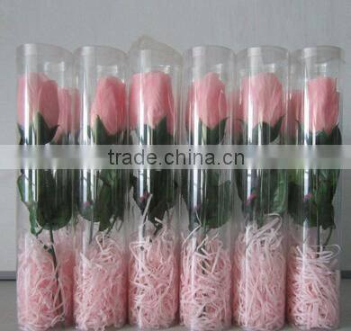 Customizable Hot sale PVC Clear Cylinder Tube With colorful lids and hand stripe