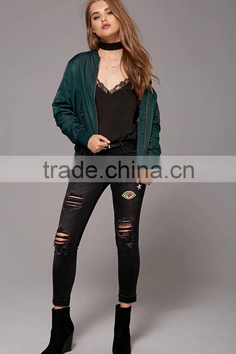 Psychedelic Patch Jeans Ripped Jeans with High Quality