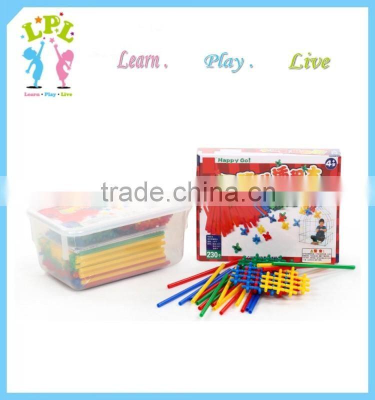 Education toy straw bulding block puzzle game for kids
