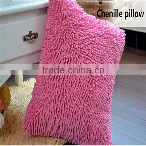 cotton filling with ziper chenille microfiber throw pillow