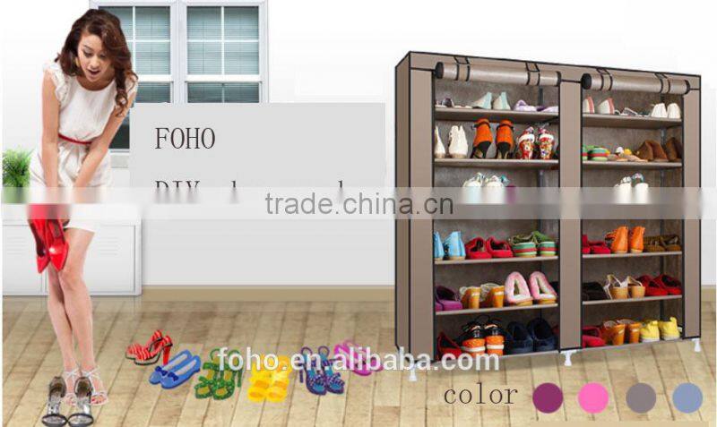multilayer metal shoe rack with purple fabric, put all kinds of shoes,folding combination shoe rack designs for home
