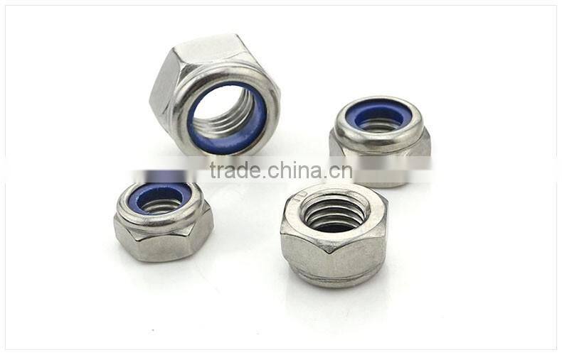 304 stainless steel lock nut/304 stainless steel nylon nut/a2-70 nylon nut