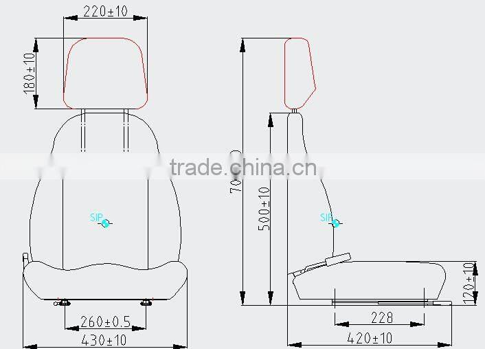 PVC or Fabric high back excavator seat(YY15)