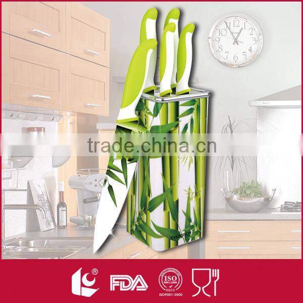 Wholesaale 5 Piece multi colored knifes set kitchen with block