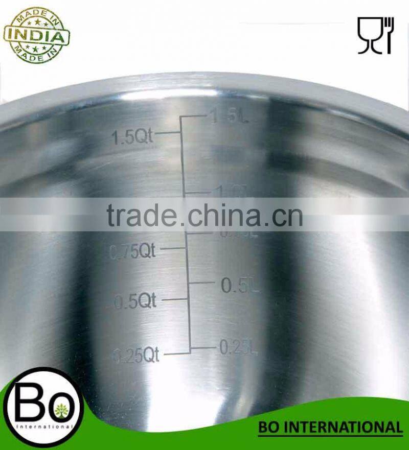 modern metal colored stainless steel unique deep fruit mixing bowl