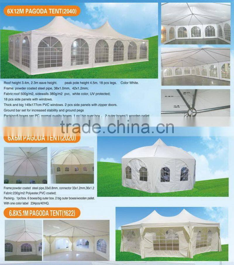 galvanized or powder coated PE PVC steel waterftoof event tent high quality