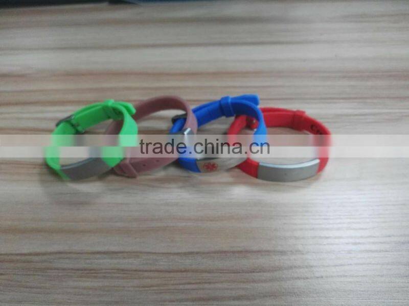 2016 Wholesale China Supplier create your own silicone safety id bracelet