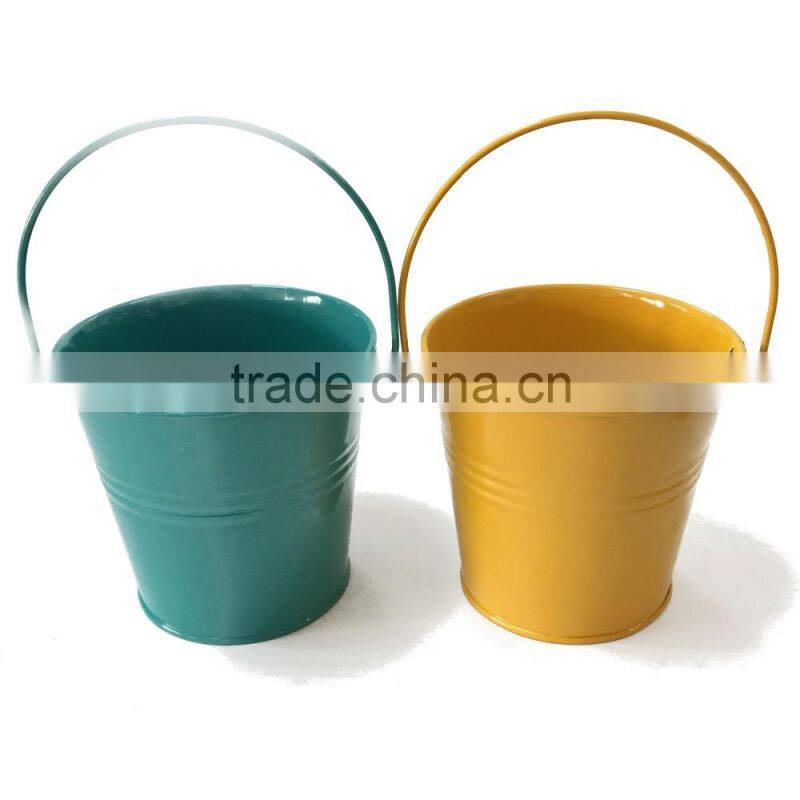 colored metal pail, colored tin pail for paint