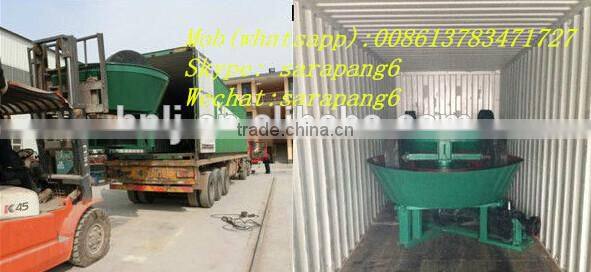 Wet type pan grinding mill with two rollers for mineral ore grinding