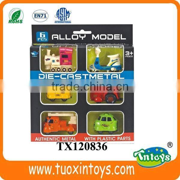 Cute 1:64 Diecast Cartoon Vehicle Metal Slide Cartoon Toy Car