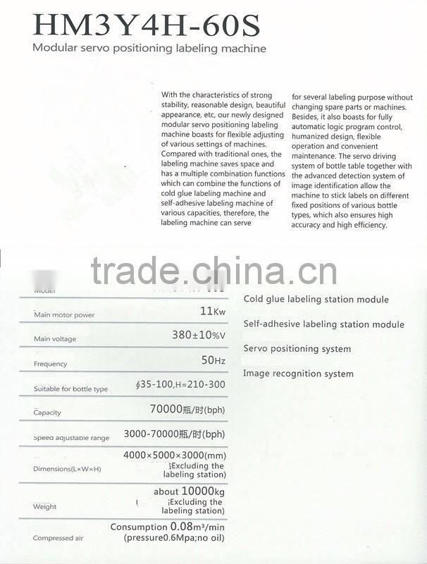 HM3Y4H-60S Fully Automatic Modular Bottle Labeling Machine