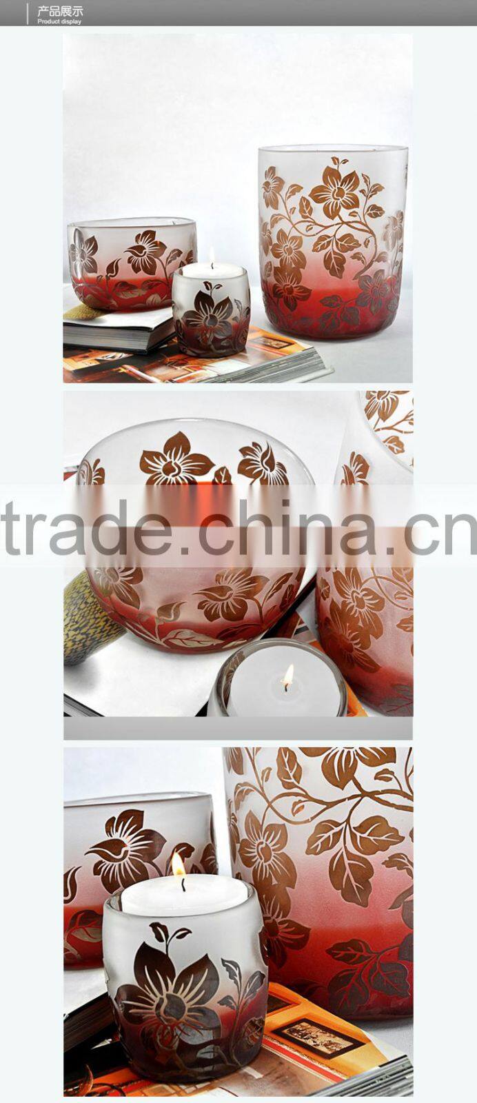 red white candle jars wholesale frosted; frosted glass jars