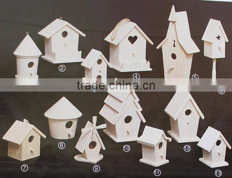 new unfinished wooden bird house wholesale