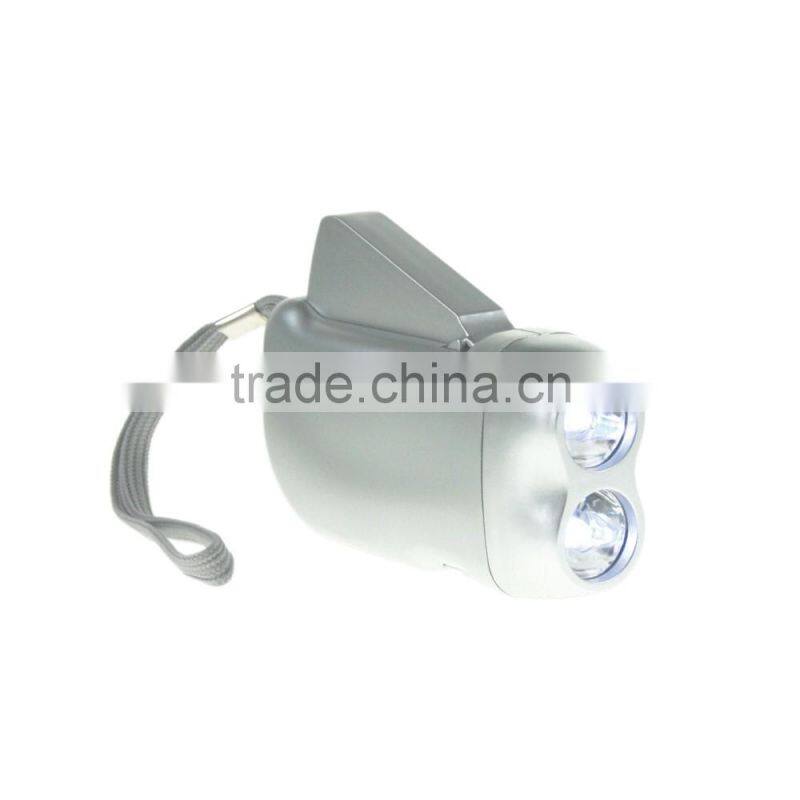 Promotional plastic translucent torch dynamo charging led light