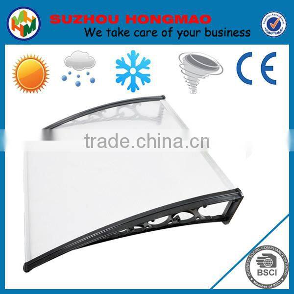 DIY awning extension polycarbonate door canopy with plastic brackets
